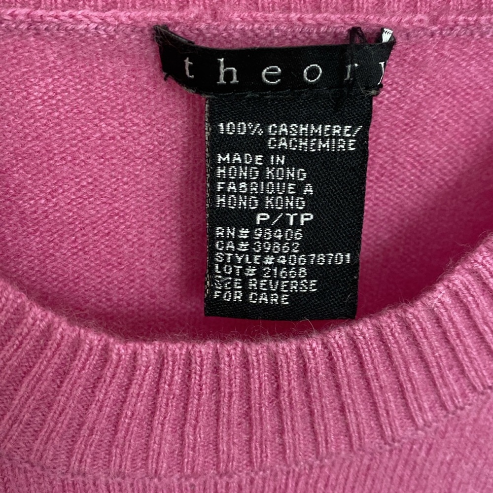 Woman’s Theory Pink Cashmere Sweater EUC 0P - Picture 2 of 2